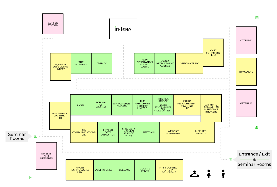 Floorplan and stand layout for the conference